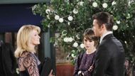 Sarah (Linsey Godfrey) hopes that Marlena (Deidre Hall) can help save Xander (Paul Telfer) on Days of our Lives | Image: JPI